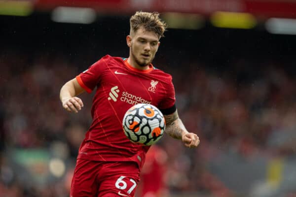 LIVERPOOL, ENGLAND - Saturday, August 21, 2021: Liverpool's Harvey Elliott during the FA Premier League match between Liverpool FC and Burnley FC at Anfield. (Pic by David Rawcliffe/Propaganda)