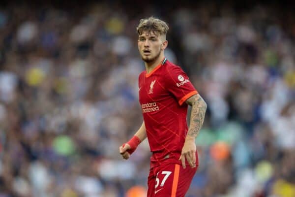 LIVERPOOL, ENGLAND - Saturday, August 28, 2021: Liverpool's Harvey Elliott during the FA Premier League match between Liverpool FC and Chelsea FC at Anfield. (Pic by David Rawcliffe/Propaganda)