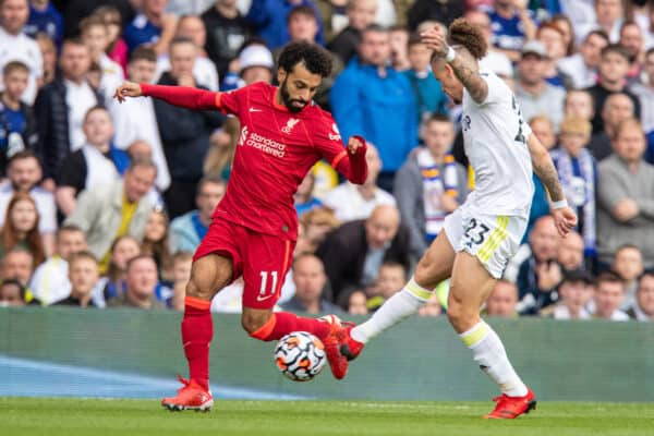 LEEDS, ENGLAND - Sunday, September 12, 2021: Liverpool's Mohamed Salah during the FA Premier League match between Leeds United FC and Liverpool FC at Elland Road. (Pic by David Rawcliffe/Propaganda)