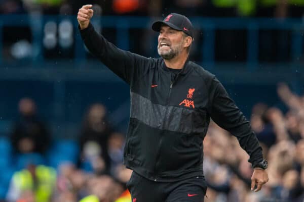 LEEDS, ENGLAND - Sunday, September 12, 2021: Liverpool's manager Jürgen Klopp during the FA Premier League match between Leeds United FC and Liverpool FC at Elland Road. (Pic by David Rawcliffe/Propaganda)