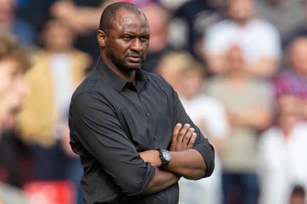 LIVERPOOL, ENGLAND - Saturday, September 18, 2021: Crystal Palace's manager Patrick Vieira during the FA Premier League match between Liverpool FC and Crystal Palace FC at Anfield. (Pic by David Rawcliffe/Propaganda)