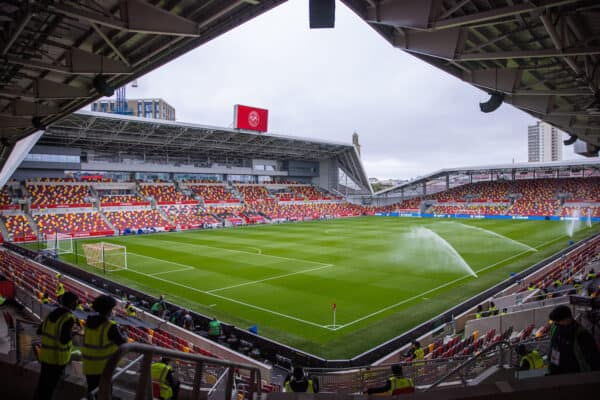 LONDON, ENGLAND - Saturday, September 25, 2021: A general view of the Brentford Commnity Stadium before the FA Premier League match between Brentford FC and Liverpool FC. (Pic by David Rawcliffe/Propaganda)