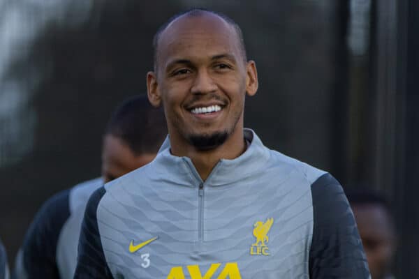 LIVERPOOL, ENGLAND - Monday, September 27, 2021: Liverpool's Fabio Henrique Tavares 'Fabinho' during a training session at the AXA Training Centre ahead of the UEFA Champions League Group B Matchday 2 game between FC Porto and Liverpool FC. (Pic by David Rawcliffe/Propaganda)