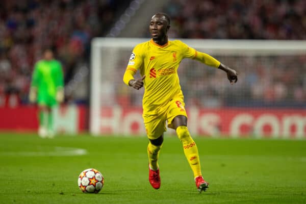 MADRID, SPAIN - Tuesday, October 19, 2021: Liverpool's Naby Keita during the UEFA Champions League Group B Matchday 3 game between Club Atlético de Madrid and Liverpool FC at the Estadio Metropolitano. (Pic by David Rawcliffe/Propaganda)