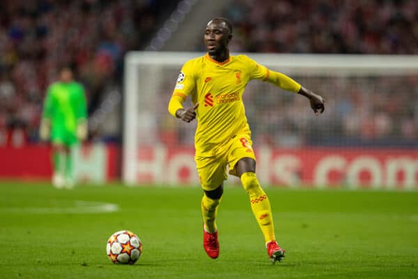 MADRID, SPAIN - Tuesday, October 19, 2021: Liverpool's Naby Keita during the UEFA Champions League Group B Matchday 3 game between Club Atlético de Madrid and Liverpool FC at the Estadio Metropolitano. (Pic by David Rawcliffe/Propaganda)