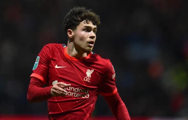 PRESTON, ENGLAND - Wednesday, October 27, 2021: Liverpool's Neco Williams during the English Football League Cup 4th Round match between Preston North End FC and Liverpool FC at Deepdale. (Pic by David Rawcliffe/Propaganda)