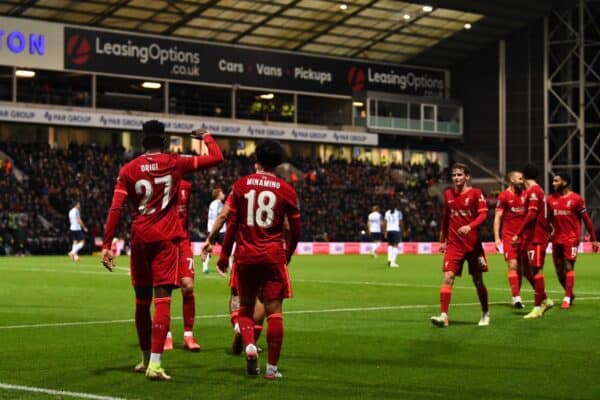 PRESTON, ENGLAND - Wednesday, October 27, 2021: Liverpool's Divock Origi during the English Football League Cup 4th Round match between Preston North End FC and Liverpool FC at Deepdale. (Pic by David Rawcliffe/Propaganda)