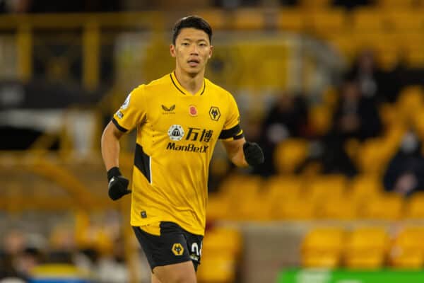 WOLVERHAMPTON, ENGLAND - Monday, November 1, 2021: Wolverhampton Wanderers' Hwang Hee-chan during the FA Premier League match between Wolverhampton Wanderers FC and Everton FC at Molineux Stadium. (Pic by David Rawcliffe/Propaganda)