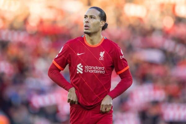 LIVERPOOL, ENGLAND - Saturday, November 27, 2021: Liverpool's Virgil van Dijk during the FA Premier League match between Liverpool FC and Southampton FC at Anfield. (Pic by David Rawcliffe/Propaganda)