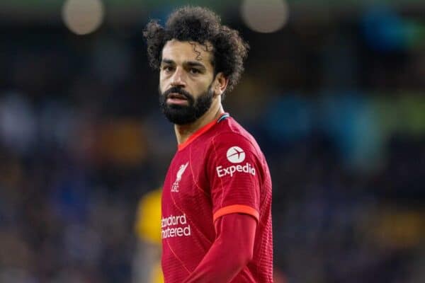 WOLVERHAMPTON, ENGLAND - Saturday, December 4, 2021: Liverpool's Mohamed Salah during the FA Premier League match between Wolverhampton Wanderers FC and Liverpool FC at Molineux Stadium. (Pic by David Rawcliffe/Propaganda)