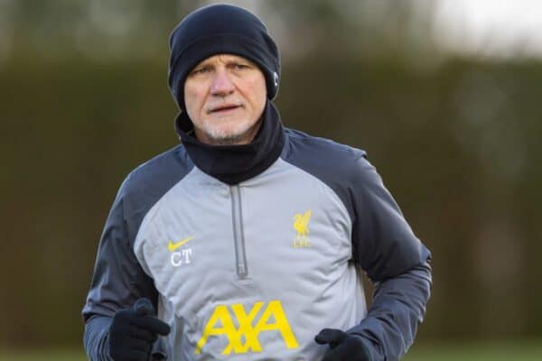 LIVERPOOL, ENGLAND - Monday, December 6, 2021: Liverpool's goalkeeping coach Claudio Taffarel during a training session at the AXA Training Centre ahead of the UEFA Champions League Group B Matchday 6 game between AC Milan and Liverpool FC. (Pic by David Rawcliffe/Propaganda)