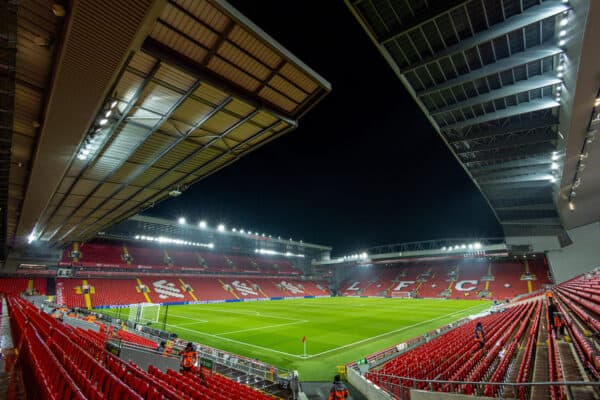 LIVERPOOL, ENGLAND - Wednesday, December 22, 2021: A general view of the stadium before the Football League Cup Quarter-Final match between Liverpool FC and Leicester City FC at Anfield. (Pic by David Rawcliffe/Propaganda)