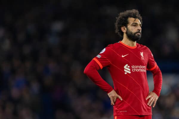 LONDON, ENGLAND - Sunday, January 2, 2022: Liverpool's Mohamed Salah during the FA Premier League match between Chelsea FC and Liverpool FC at Stamford Bridge. (Pic by David Rawcliffe/Propaganda)