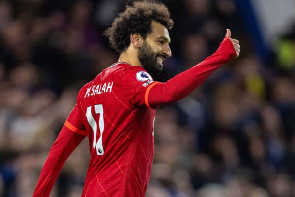 LONDON, ENGLAND - Sunday, January 2, 2022: Liverpool's Mohamed Salah during the FA Premier League match between Chelsea FC and Liverpool FC at Stamford Bridge. (Pic by David Rawcliffe/Propaganda)