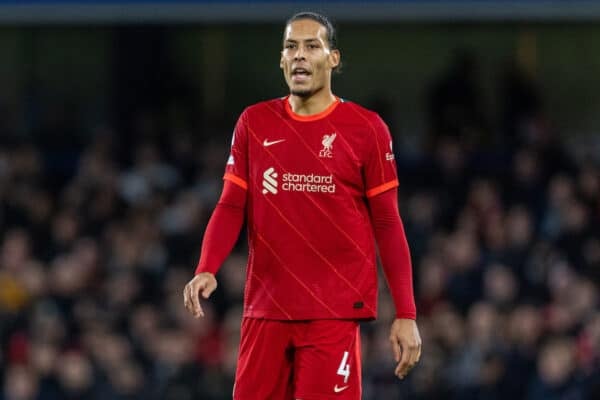 LONDON, ENGLAND - Sunday, January 2, 2022: Liverpool's Virgil van Dijk during the FA Premier League match between Chelsea FC and Liverpool FC at Stamford Bridge. (Pic by David Rawcliffe/Propaganda)