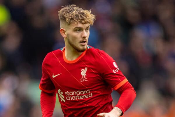 LIVERPOOL, ENGLAND - Sunday, February 6th, 2022: Liverpool's Harvey Elliott during the FA Cup 4th Round match between Liverpool FC and Cardiff City FC at Anfield. (Pic by David Rawcliffe/Propaganda)