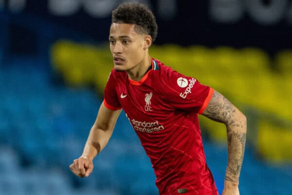 LONDON, ENGLAND - Monday, January 24, 2022: Liverpool's Rhys Williams during the Premier League 2 Division 1 match between Crystal Palace FC Under-23's and Liverpool FC Under-23's at the Crystal Palace Academy. (Pic by David Rawcliffe/Propaganda)