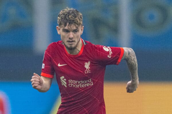 MILAN, ITALY - Tuesday, February 15, 2022: Liverpool's Harvey Elliott during the UEFA Champions League Round of 16 1st Leg game between FC Internazionale Milano and Liverpool FC at the Stadio San Siro. (Pic by David Rawcliffe/Propaganda)