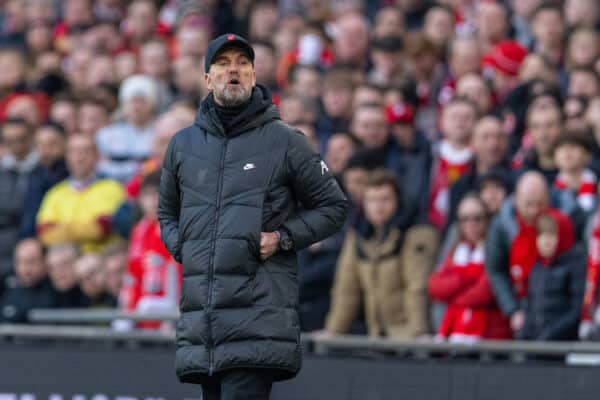 LONDON, ENGLAND - Sunday, February 27, 2022: Liverpool's manager Jürgen Klopp during the Football League Cup Final match between Chelsea FC and Liverpool FC at Wembley Stadium. (Pic by David Rawcliffe/Propaganda)