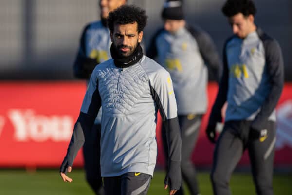 LIVERPOOL, ENGLAND - Monday, March 7, 2022: Liverpool's Mohamed Salah during a training session at the AXA Training Centre ahead of the UEFA Champions League Round of 16 2nd Leg game between Liverpool FC and FC Internazionale Milano. (Pic by David Rawcliffe/Propaganda)