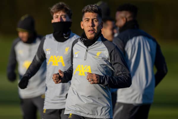 LIVERPOOL, ENGLAND - Monday, March 7, 2022: Liverpool's Roberto Firmino during a training session at the AXA Training Centre ahead of the UEFA Champions League Round of 16 2nd Leg game between Liverpool FC and FC Internazionale Milano. (Pic by David Rawcliffe/Propaganda)