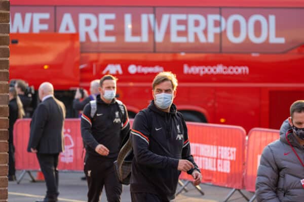 NOTTINGHAM, ENGLAND - Sunday, March 20, 2022: Liverpool's manager Jürgen Klopp arrives before the FA Cup Quarter-Final match between Nottingham Forest FC and Liverpool FC at the City Ground. (Pic by David Rawcliffe/Propaganda)