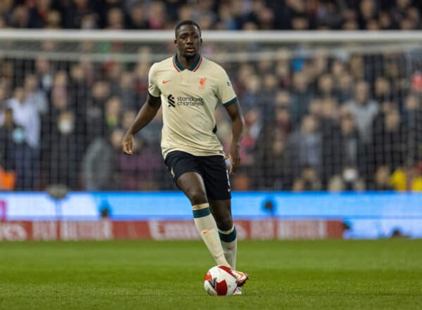 NOTTINGHAM, ENGLAND - Sunday, March 20, 2022: Liverpool's Ibrahima Konaté during the FA Cup Quarter-Final match between Nottingham Forest FC and Liverpool FC at the City Ground. (Pic by David Rawcliffe/Propaganda)