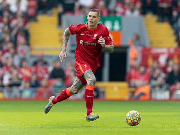 LIVERPOOL, ENGLAND - Saturday, March 26, 2022: Liverpool's Daniel Agger during the LFC Foundation friendly match between Liverpool FC Legends and FC Barcelona Legends at Anfield. (Pic by Paul Currie/Propaganda)