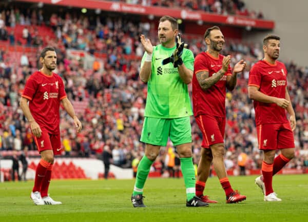 LIVERPOOL, ENGLAND - Saturday, March 26, 2022: Liverpool's goalkeeper Jerzy Dudek after the LFC Foundation friendly match between Liverpool FC Legends and FC Barcelona Legends at Anfield. (Pic by Paul Currie/Propaganda)