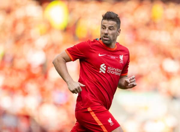 LIVERPOOL, ENGLAND - Saturday, March 26, 2022: Liverpool's Milan Baroš during the LFC Foundation friendly match between Liverpool FC Legends and FC Barcelona Legends at Anfield. (Pic by David Rawcliffe/Propaganda)