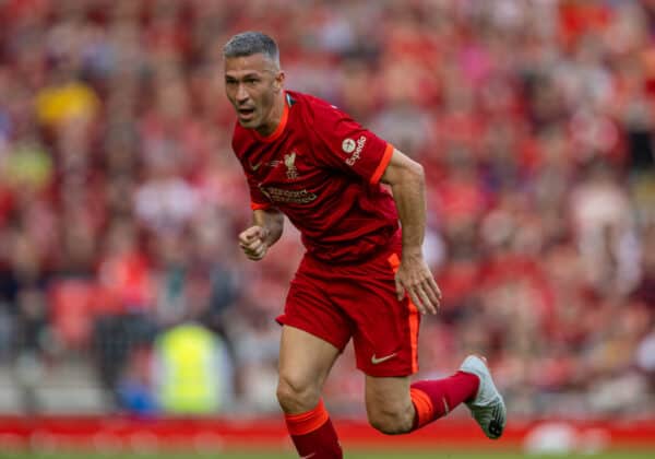 LIVERPOOL, ENGLAND - Saturday, March 26, 2022: Liverpool's Luis Garcia during the LFC Foundation friendly match between Liverpool FC Legends and FC Barcelona Legends at Anfield. (Pic by David Rawcliffe/Propaganda)