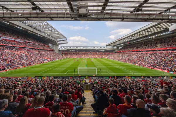 LIVERPOOL, ENGLAND - Saturday, March 26, 2022: A general view during the LFC Foundation friendly match between Liverpool FC Legends and FC Barcelona Legends at Anfield. (Pic by David Rawcliffe/Propaganda)
