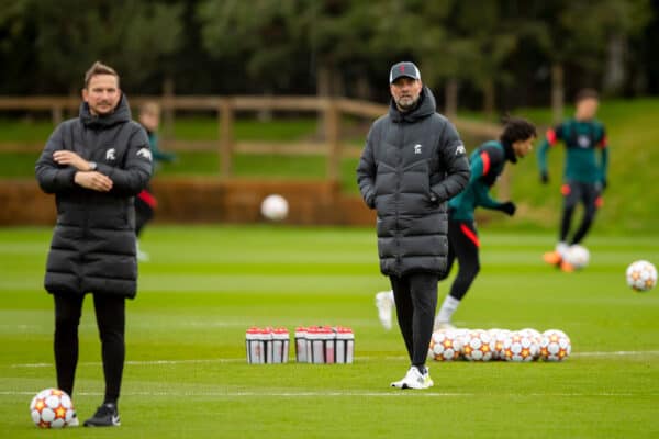 LIVERPOOL, ENGLAND - Monday, April 4, 2022: Liverpool manager Jurgen Klopp during a training session at the AXA Training Centre ahead of the UEFA Champions League Quarter-Final 1st Leg match against SL Benfica. (Pic by David Rawcliffe/Propaganda)