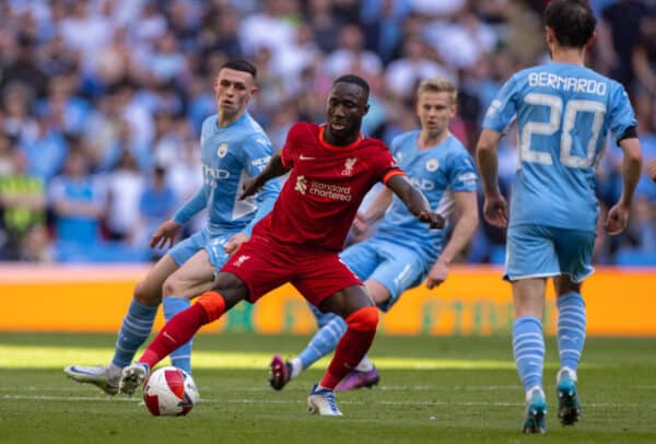 LONDON, ENGLAND - Saturday, April 16, 2022: Liverpool's Naby Keita during the FA Cup Semi-Final game between Manchester City FC and Liverpool FC at Wembley Stadium. (Pic by David Rawcliffe/Propaganda)