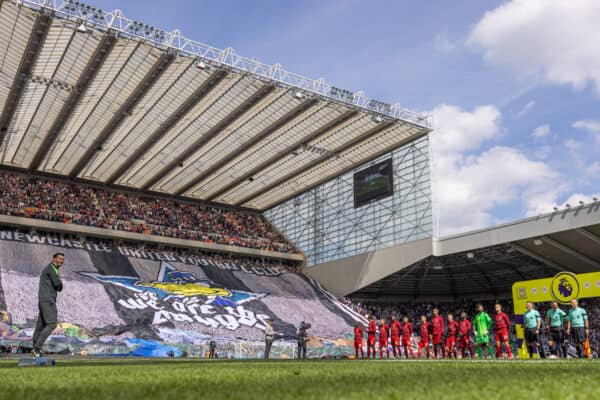 NEWCASTLE-UPON-TYNE, ENGLAND - Saturday, April 30, 2022: Liverpool players line-up before the FA Premier League match between Newcastle United FC and Liverpool FC at St James' Park. (Pic by David Rawcliffe/Propaganda)