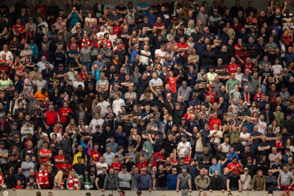 NEWCASTLE-UPON-TYNE, ENGLAND - Saturday, April 30, 2022: Liverpool supporters during the FA Premier League match between Newcastle United FC and Liverpool FC at St James' Park. (Pic by David Rawcliffe/Propaganda)