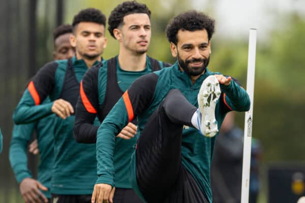 LIVERPOOL, ENGLAND - Monday, May 2, 2022: Liverpool's Mohamed Salah during a training session at the AXA Training Centre ahead of the UEFA Champions League Semi-Final 2nd Leg game between Villarreal CF and Liverpool FC. (Pic by David Rawcliffe/Propaganda)