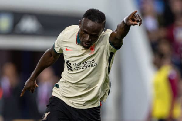 BIRMINGHAM, ENGLAND - Tuesday, May 10, 2022: Liverpool's Sadio Mané celebrates after scoring the second goal during the FA Premier League match between Aston Villa FC and Liverpool FC at Villa Park. (Pic by David Rawcliffe/Propaganda)