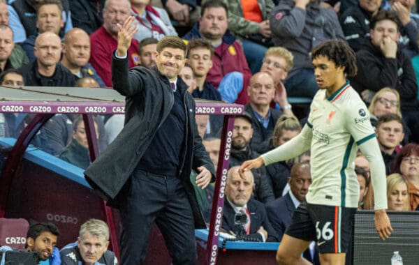 BIRMINGHAM, ENGLAND - Tuesday, May 10, 2022: Aston Villa's manager Steven Gerrard during the FA Premier League match between Aston Villa FC and Liverpool FC at Villa Park. (Pic by David Rawcliffe/Propaganda)