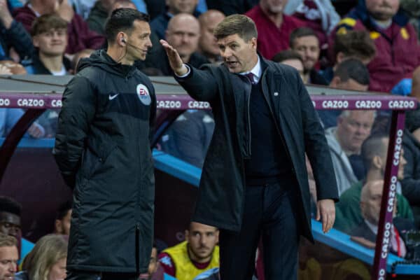 BIRMINGHAM, ENGLAND - Tuesday, May 10, 2022: Aston Villa's manager Steven Gerrard during the FA Premier League match between Aston Villa FC and Liverpool FC at Villa Park. (Pic by David Rawcliffe/Propaganda)