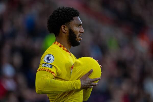 SOUTHAMPTON, ENGLAND - Tuesday, May 17, 2022: Liverpool's Joe Gomez during the FA Premier League match between Southampton FC and Liverpool FC at St Mary's Stadium. (Pic by David Rawcliffe/Propaganda)