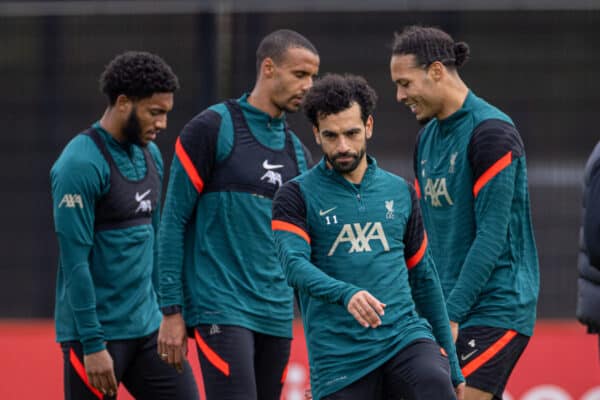 LIVERPOOL, ENGLAND - Wednesday, May 25, 2022: Liverpool's Mohamed Salah during a training session at the AXA Training Centre ahead of the UEFA Champions League Final game between Liverpool FC and Real Madrid CF. (Pic by David Rawcliffe/Propaganda)