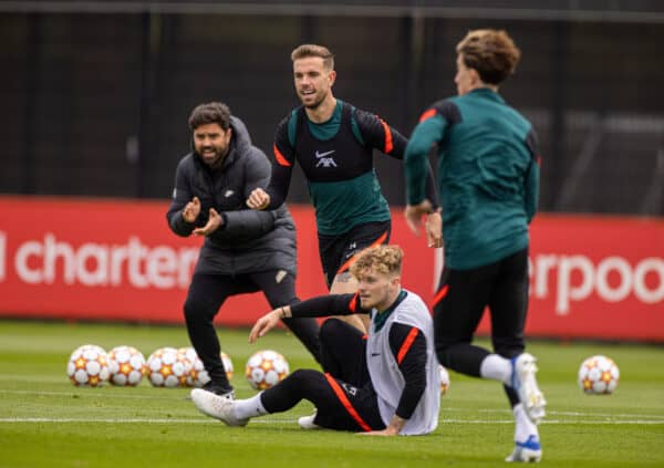 LIVERPOOL, ENGLAND - Wednesday, May 25, 2022: Liverpool's captain Jordan Henderson during a training session at the AXA Training Centre ahead of the UEFA Champions League Final game between Liverpool FC and Real Madrid CF. (Pic by David Rawcliffe/Propaganda)