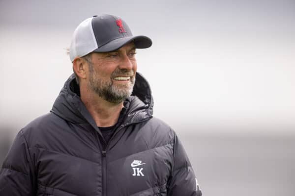 LIVERPOOL, ENGLAND - Wednesday, May 25, 2022: Liverpool's manager Jürgen Klopp during a training session at the AXA Training Centre ahead of the UEFA Champions League Final game between Liverpool FC and Real Madrid CF. (Pic by David Rawcliffe/Propaganda)