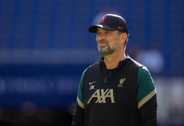 PARIS, FRANCE - Friday, May 27, 2022: Liverpool's manager Jürgen Klopp during a training session at the Stade de France ahead of the UEFA Champions League Final game between Liverpool FC and Real Madrid CF. (Pic by David Rawcliffe/Propaganda)