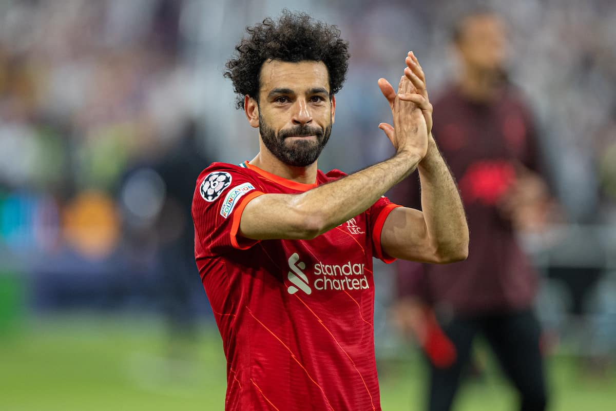 PARIS, FRANCE - Saturday, May 28, 2022: Liverpool's Mohamed Salah looks dejected after the UEFA Champions League Final game between Liverpool FC and Real Madrid CF at the Stade de France. Real Madrid won 1-0. (Photo by David Rawcliffe/Propaganda)