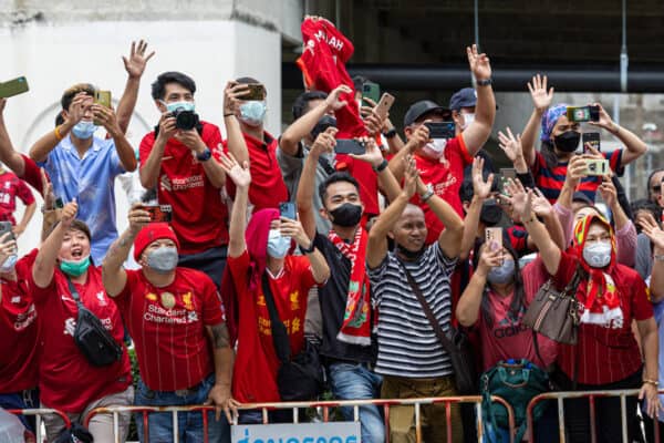 BANGKOK, THAILAND - Sunday, July 10, 2022: xxxx as the team arrive at Suvarnabhumi Airport in Bangkok, Thailand ahead of their pre-season friendly match against Manchester United FC. (Pic by David Rawcliffe/Propaganda)