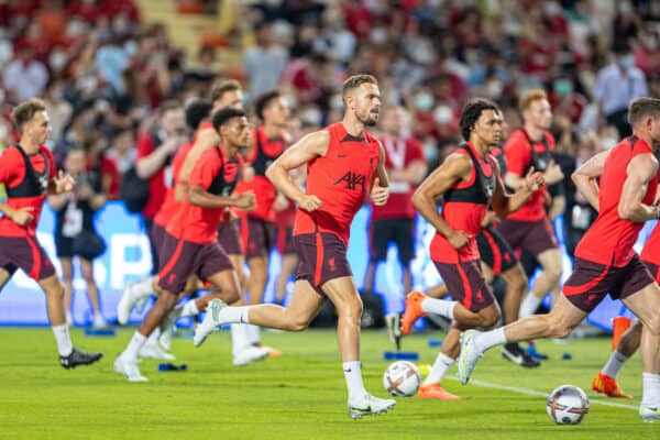 BANGKOK, THAILAND - Monday, July 11, 2022: Liverpool's captain Jordan Henderson during a training session at the Rajamangala National Stadium on day two of the club's Asia Tour ahead of a friendly match against Manchester United FC. (Pic by David Rawcliffe/Propaganda)