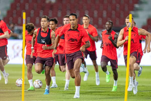 BANGKOK, THAILAND - Monday, July 11, 2022: Liverpool's Virgil van Dijk during a training session at the Rajamangala National Stadium on day two of the club's Asia Tour ahead of a friendly match against Manchester United FC. (Pic by David Rawcliffe/Propaganda)