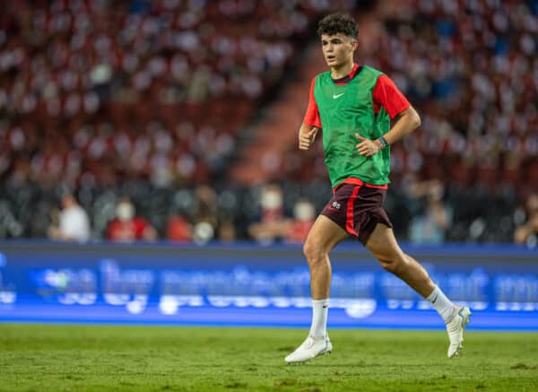 BANGKOK, THAILAND - Monday, July 11, 2022: Liverpool's Stefan Bajcetic during a training session at the Rajamangala National Stadium on day two of the club's Asia Tour ahead of a friendly match against Manchester United FC. (Pic by David Rawcliffe/Propaganda)